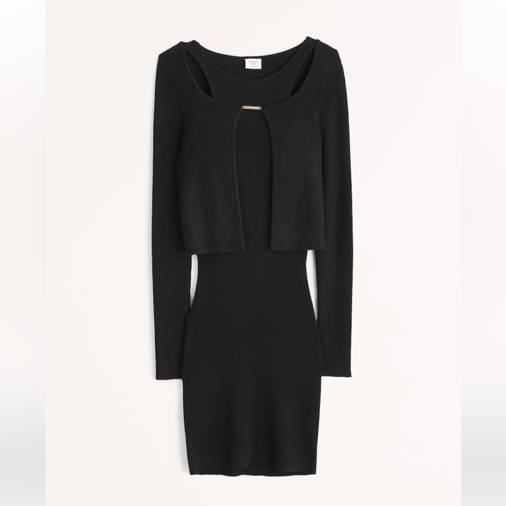 NWT Abercrombie & Fitch Mini Sweater Dress and Scuba Cardigan Set